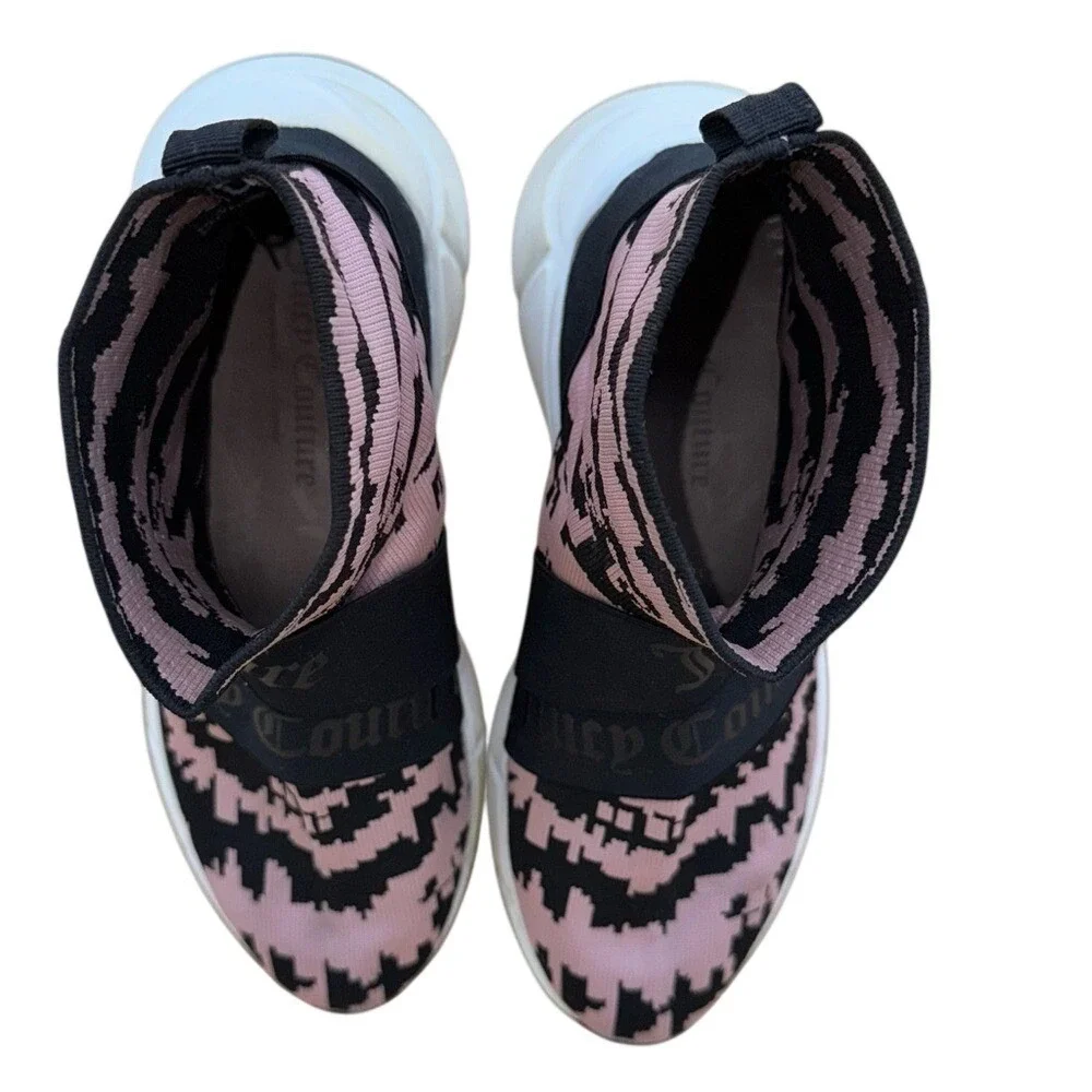Juicy Couture Ariella‎ Pink and Black Knit Sneakers, Women's Size 9, VGUC
